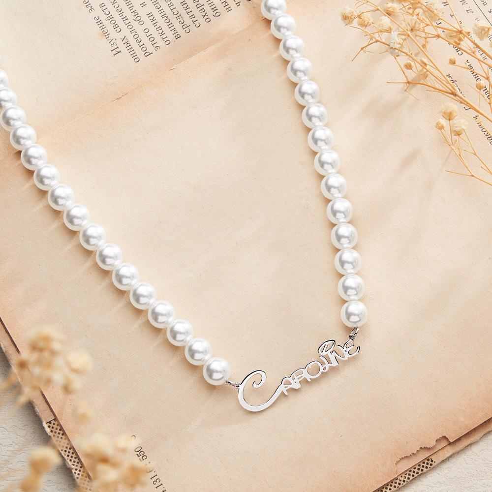 Custom Name Pearl Necklace Classic Girl Gift