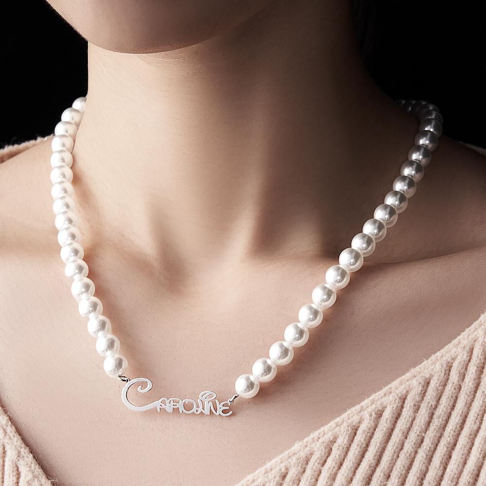 Custom Name Pearl Necklace Classic Girl Gift