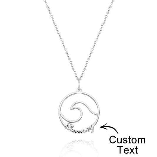 Custom Name Ocean Wave Name Necklace Personalized Necklace Gift for Her