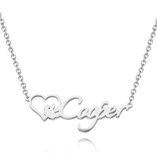 Personalized Name Necklace With Dog Paw  Pet Memorial Gift Great Gifts for Pet Lovers