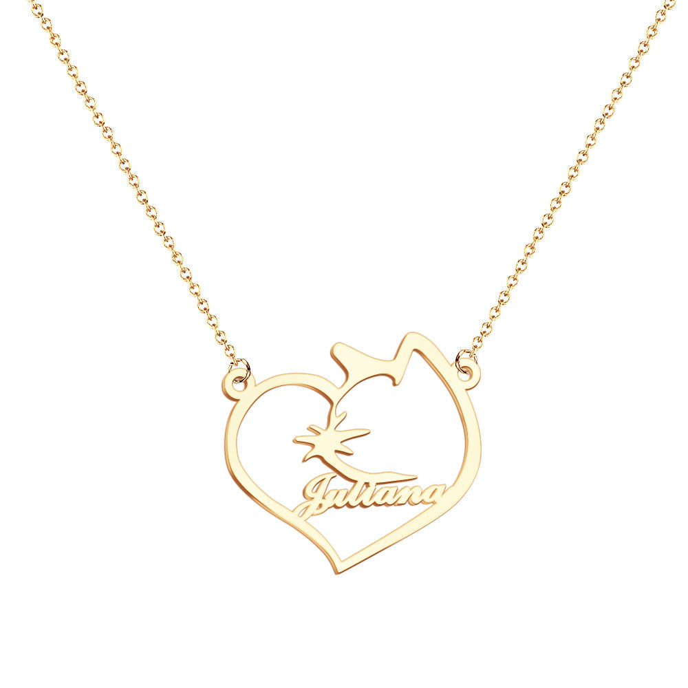 Personalized Heart Pet Memorial Necklace Memorial Gift for Her