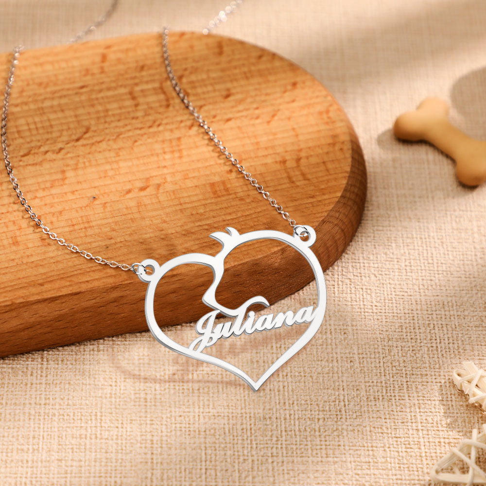 Personalized Heart Pet Memorial Necklace Memorial Gift for Her