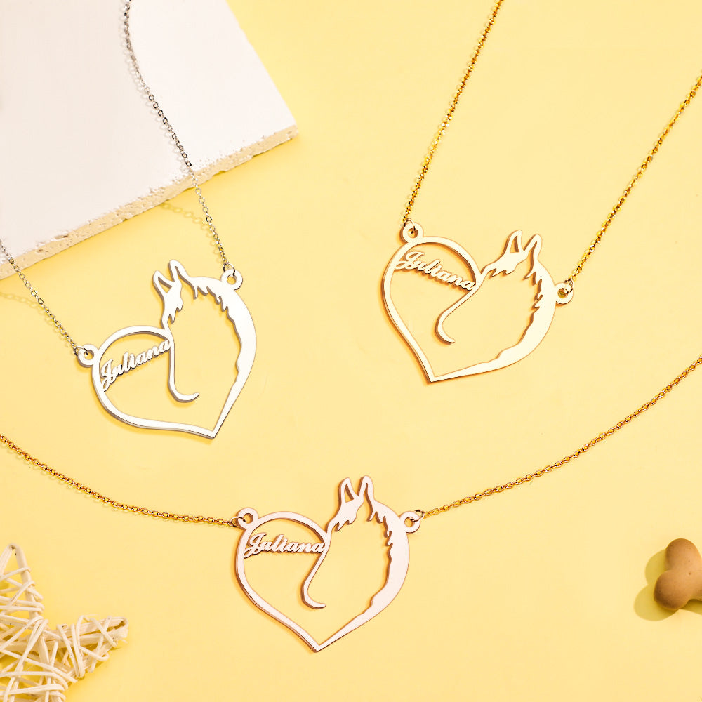 Personalized Heart Pet Memorial Necklace Memorial Gift for Her