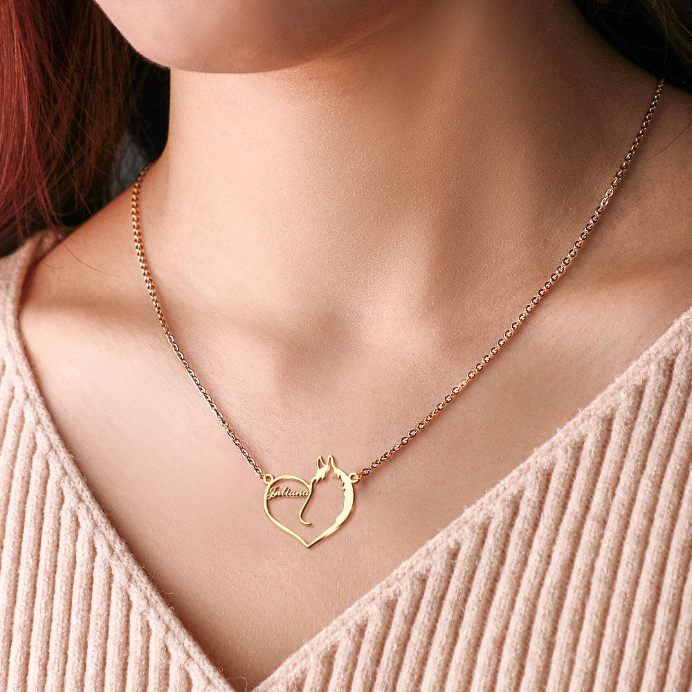 Personalized Heart Pet Memorial Necklace Memorial Gift for Her