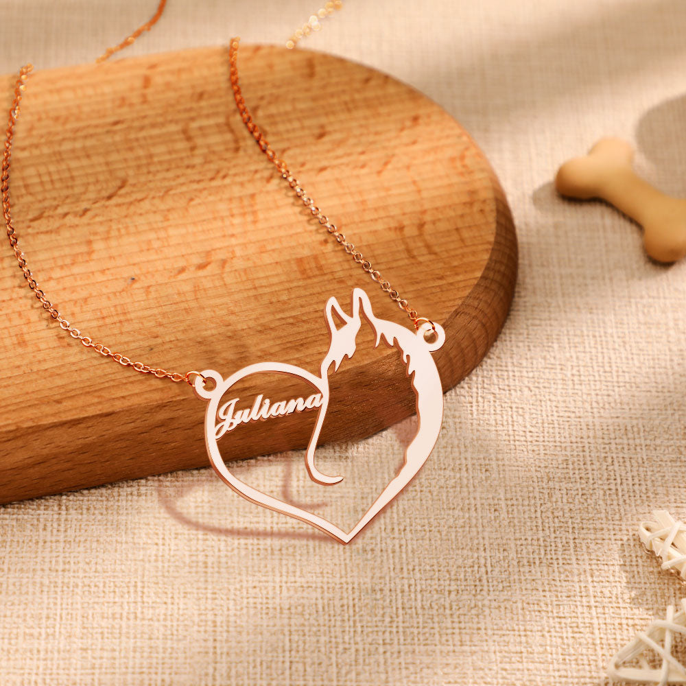 Personalized Heart Pet Memorial Necklace Memorial Gift for Her