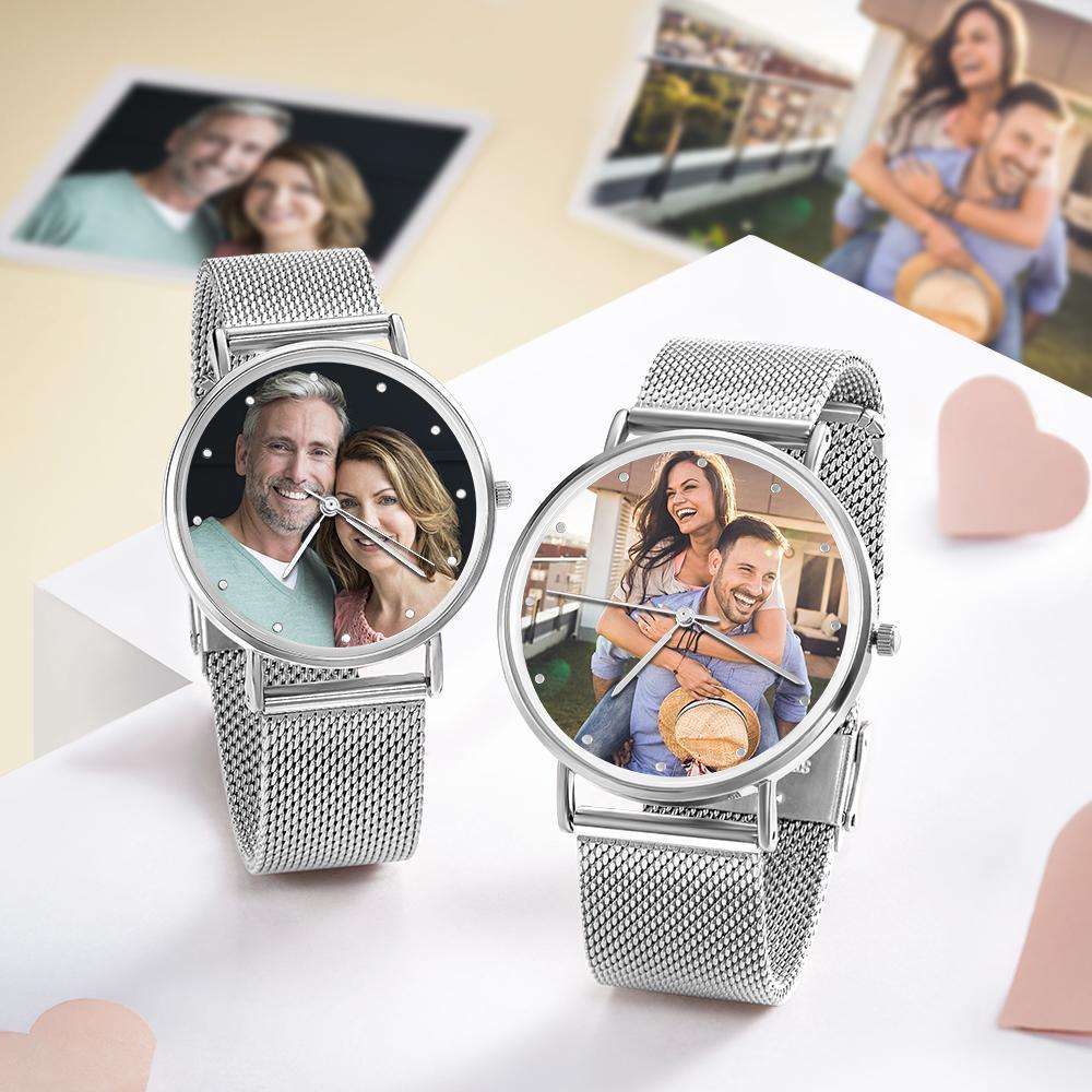 Sale Women's Engraved Alloy Bracelet Photo Watch 36mm