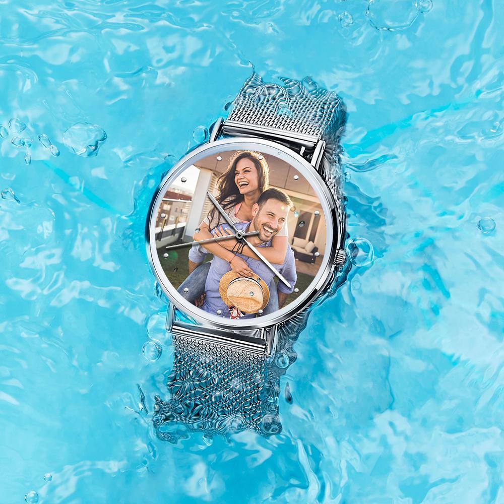 Mother's Personalized Engraved Photo Watch Alloy Bracelet Mother's Day Gift for Her Custom Photo Watch 36mm