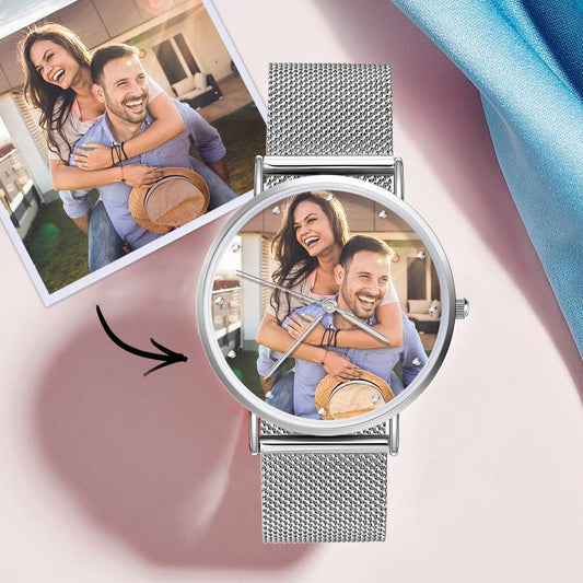 Sale Women's Engraved Alloy Bracelet Photo Watch 36mm