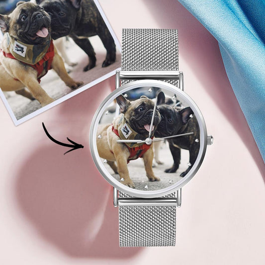 Engraved Woman Photo Watches With Alloy Strap
