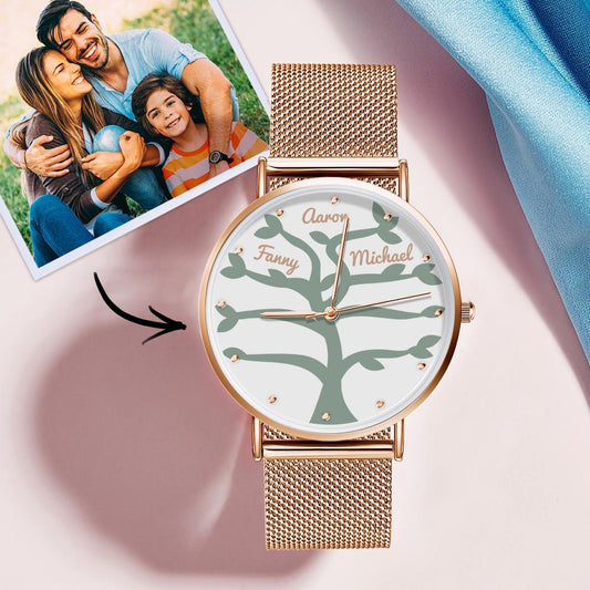 Custom Name Watch Women's Rose Gold Alloy Bracelet Watch 36mm  Best Gifts (1-9 Names)