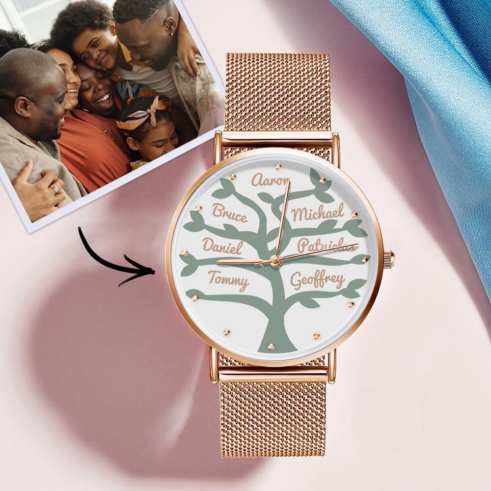 Custom Name Watch Women's Rose Gold Alloy Bracelet Watch 36mm  Best Friends Gifts (1-9 Names)