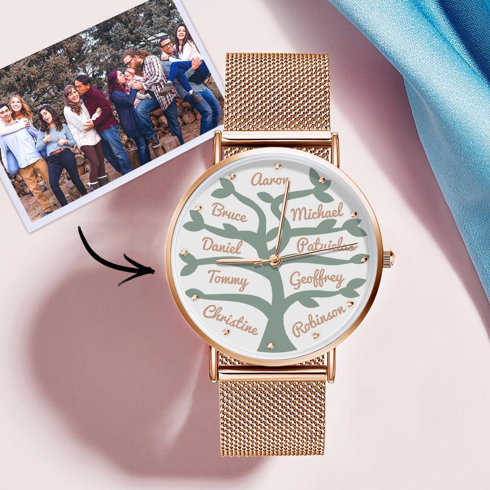 Custom Name Watch Women's Rose Gold Alloy Bracelet Watch 36mm  Best Friends Gifts (1-9 Names)