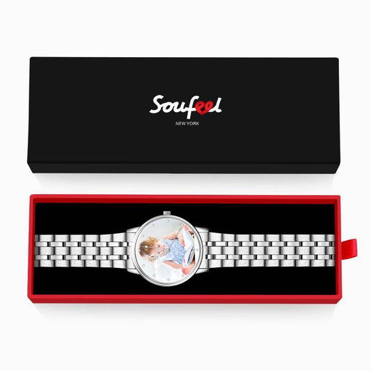 Unisex Engraved Alloy Bracelet Photo Watch 40mm