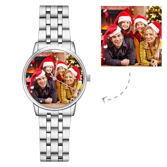 Unisex Engraved Alloy Bracelet Photo Watch 40mm Memorial Gifts