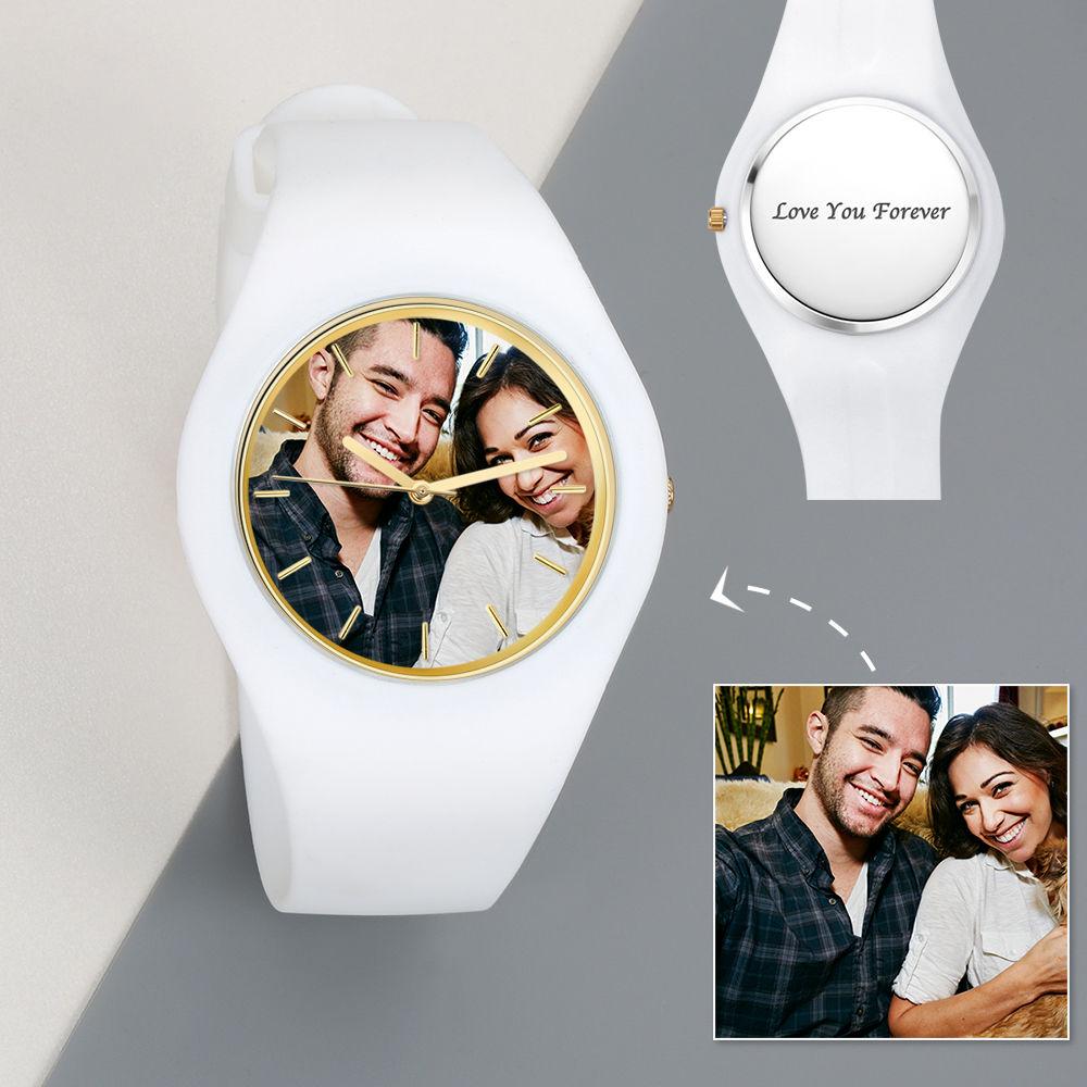 Women's  Silicone Engraved Photo Watch Women's Engraved Photo Watch  41mm  Purple Strap