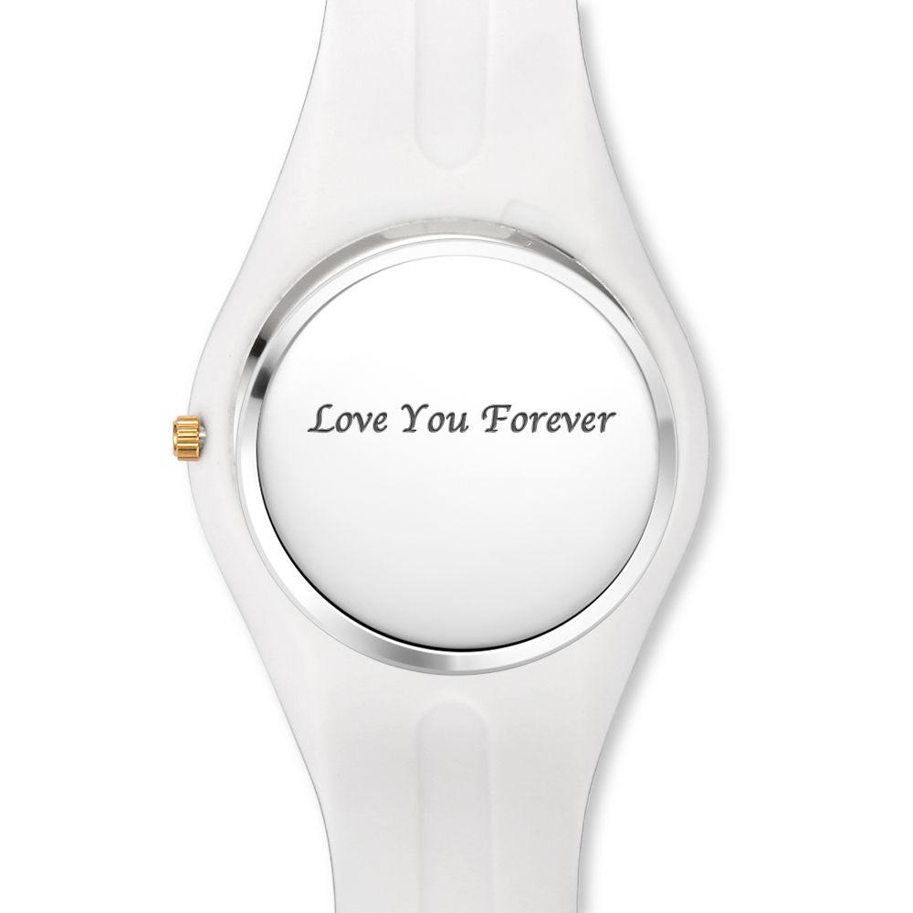 Unisex Silicone Engraved Photo Watch Unisex Engraved Photo Watch  41mm  Blue and White Strap - Sketch