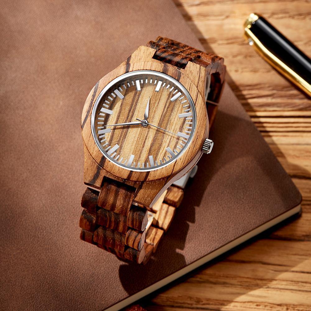 Personalized Engraved Watch Wooden Watch for Dad