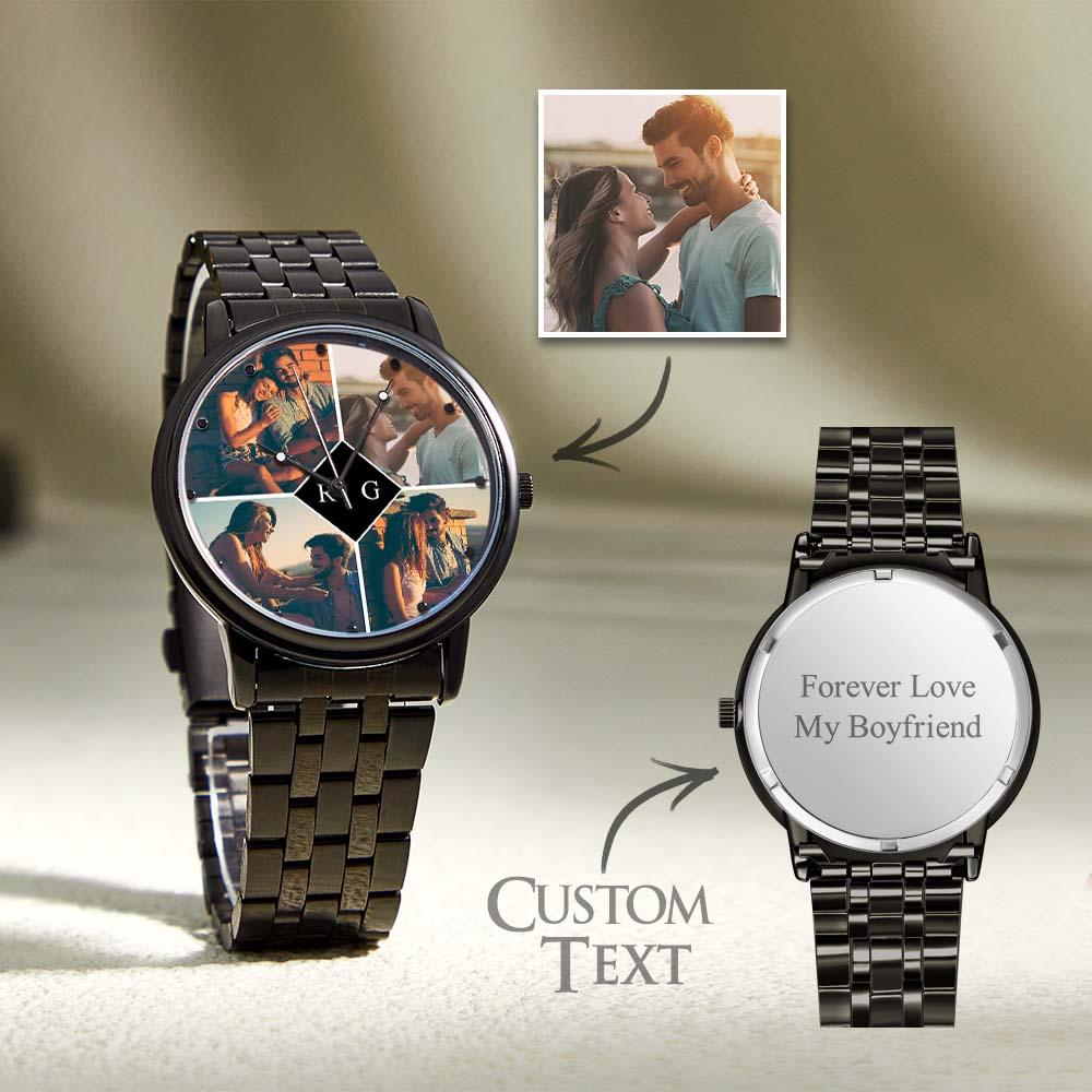 Custom Photo Watch for Men Personalized Engraved Picture Watch For Valentine's Day To Boyfriend