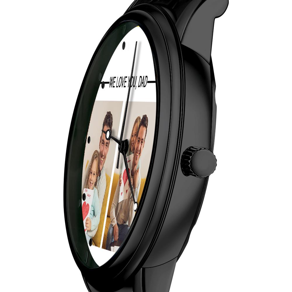Custom Engraved Photo Watch Personalized Engraved Picture Watch Father's Day Gifts For Dad