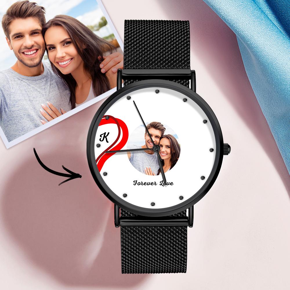 Splicing Red Heart Photo Watch Romantic Valentine's Day Gifts For Couples