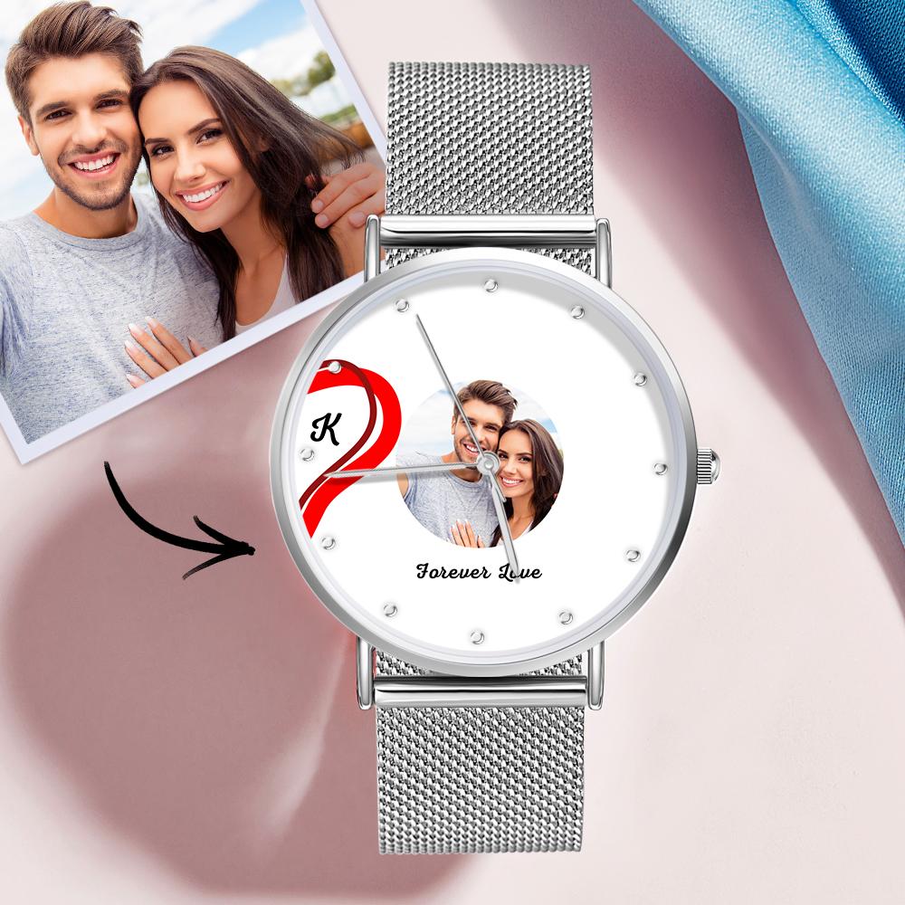 Splicing Red Heart Photo Watch Romantic Valentine's Day Gifts For Couples