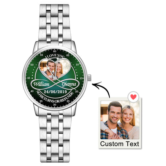 Custom Couple Photo Watches Custom Infinity Watch Stainless Steel Watches Various Watch Styles Couple Gifts