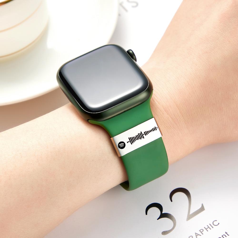 Custom Scannable Spotify Watch Accessories Personalized Music Watch Decoration Silver
