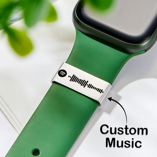 Custom Scannable Spotify Watch Accessories Personalized Music Watch Decoration Silver
