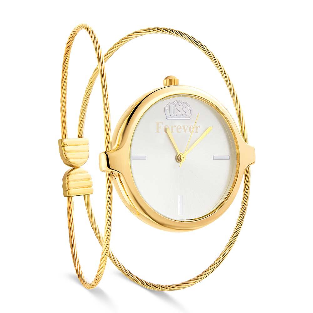 Engraved Female Watch Luxury Ladies Bracelet Watch For Her