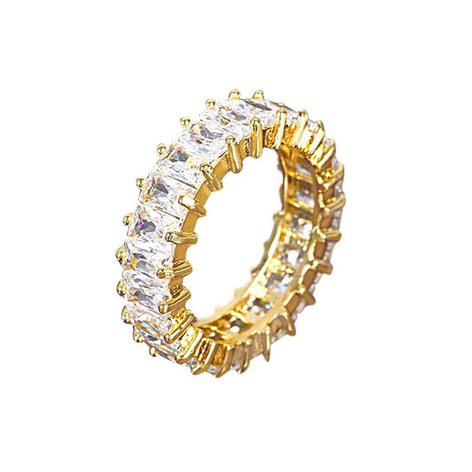 Hip Hop Ring Unique Single Row Cubic Zircon Ring Gifts For Men