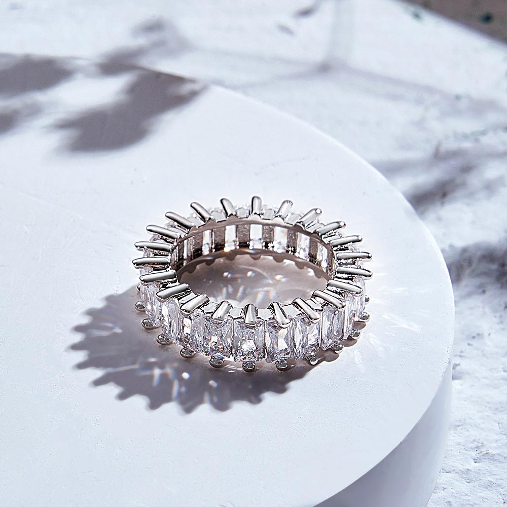 Hip Hop Ring Unique Single Row Cubic Zircon Ring Gifts For Men