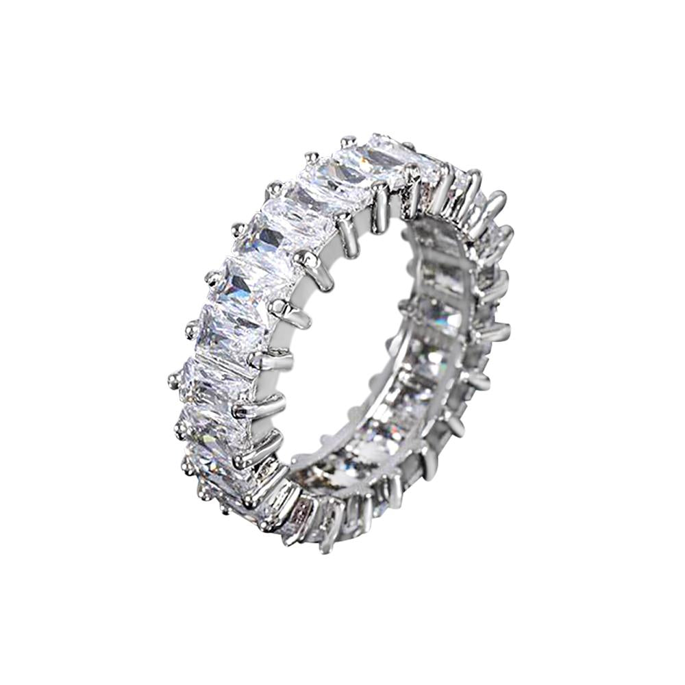 Hip Hop Ring Unique Single Row Cubic Zircon Ring Gifts For Men
