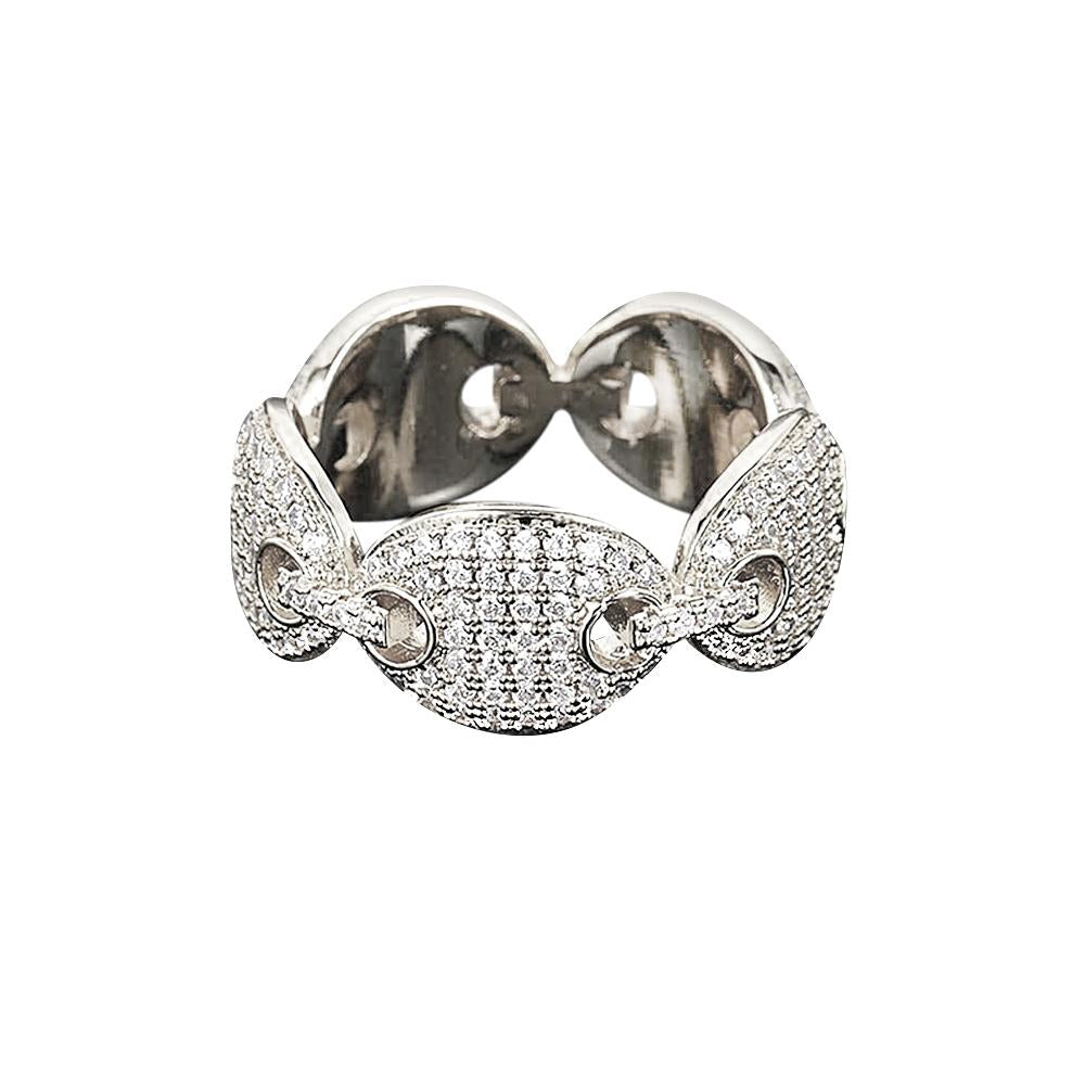 Hip Hop Ring Fashionable Zircon Coffee Bean Ring Gifts For Men