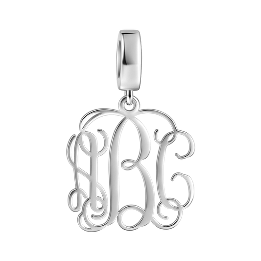 Monogram Charm Pendant Silver