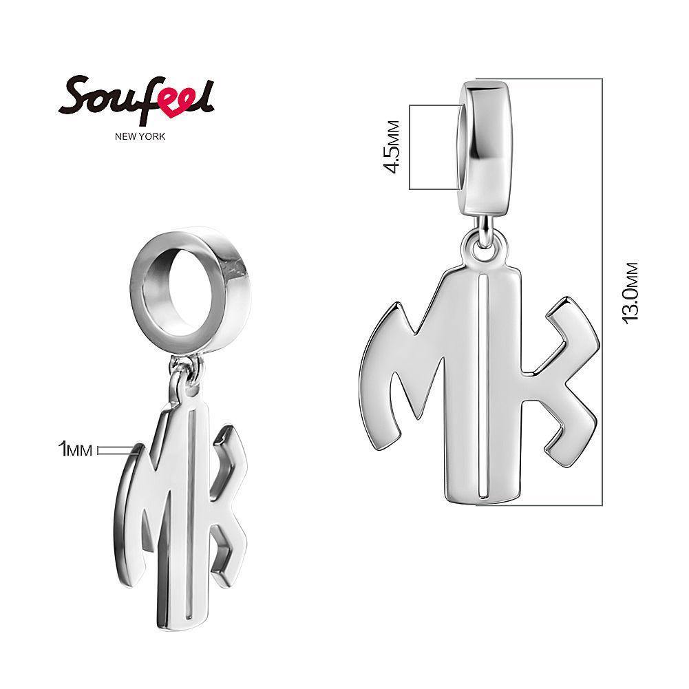 Personalized Two Letter Charm Pendant Silver