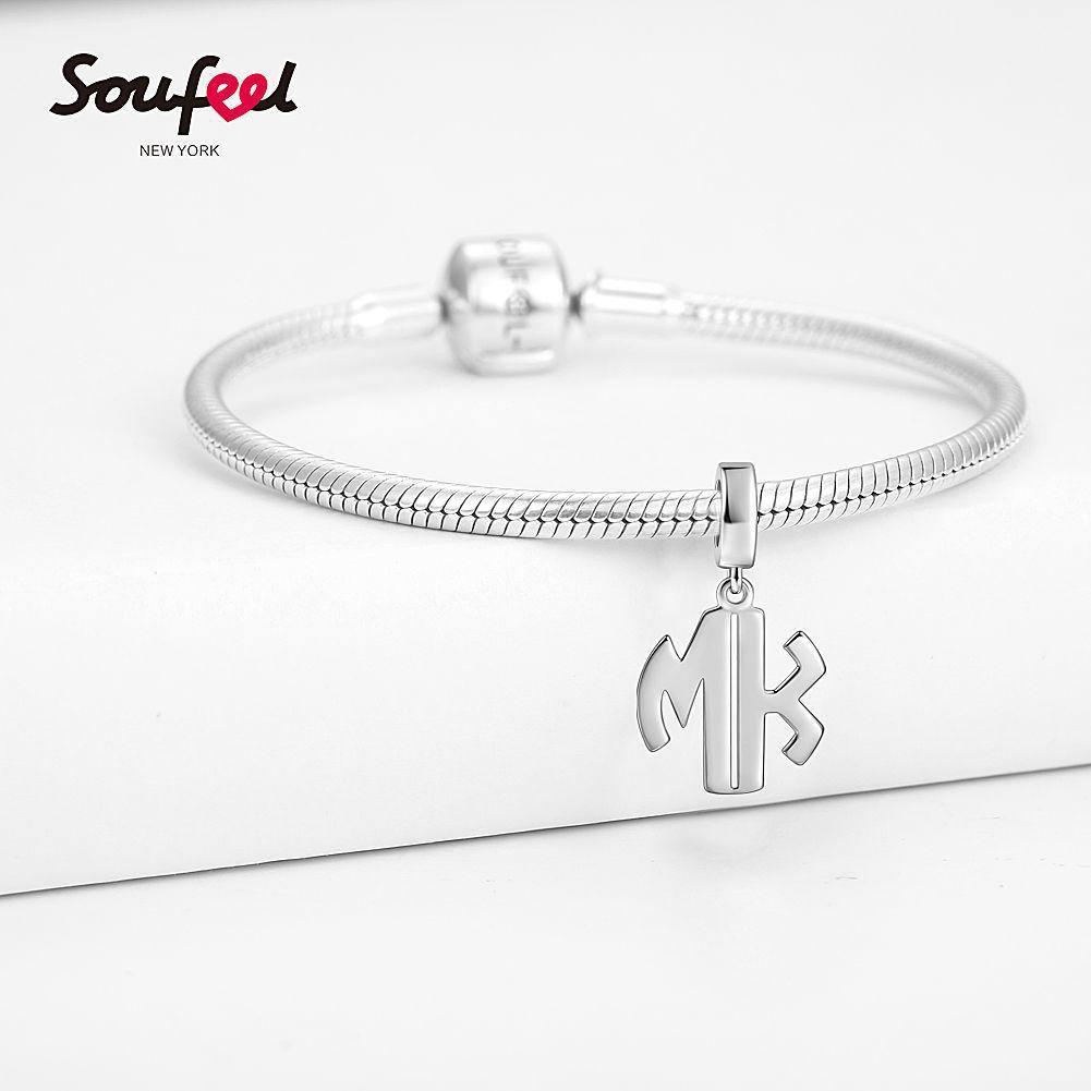 Personalized Two Letter Charm Pendant Silver