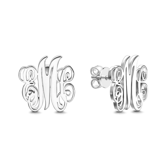 Monogram Earrings Silver