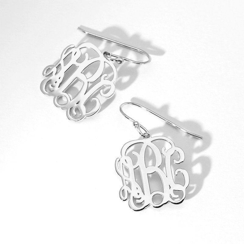 Monogram Earrings Silver