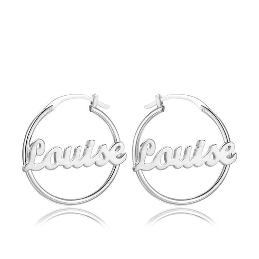 Personalized Name Earrings 14K Gold Plated Silver