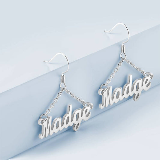 Custom Name Earrings Unique Gift Rose Gold Plated