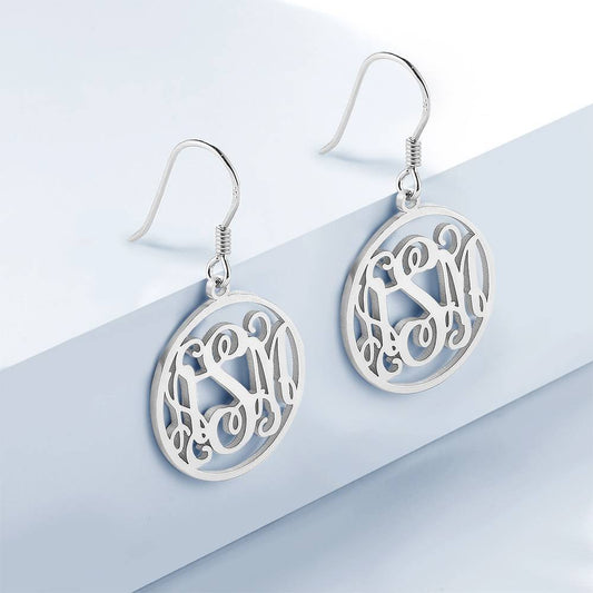 Monogram Earrings, Drop Earrings Elegant Jewellery Rose Gold Plated