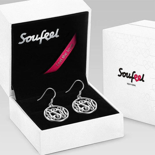 Monogram Earrings, Drop Earrings Elegant Jewellery Platinum Plated