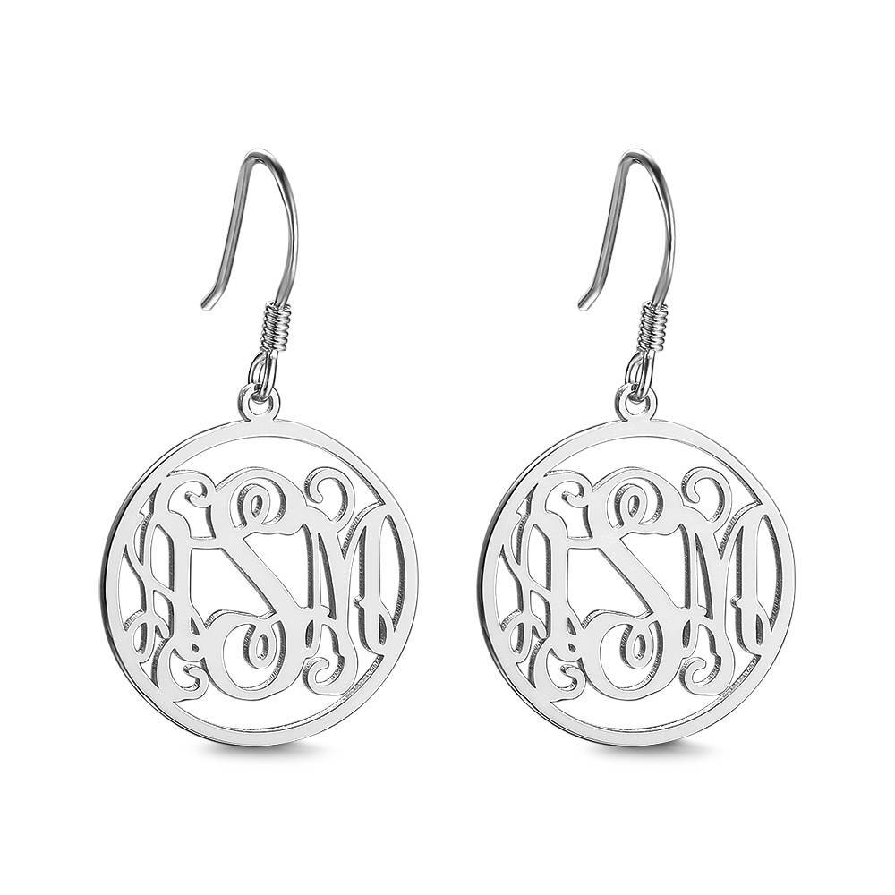 Monogram Earrings, Drop Earrings Elegant Jewellery Rose Gold Plated