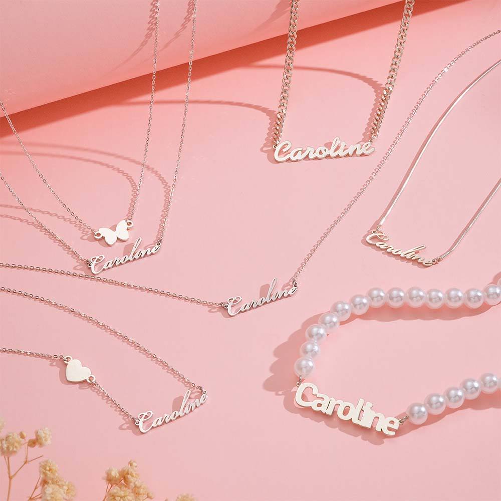 Custom Name Necklace Various Options Necklace Custom Initial Necklace Letter Name Necklace Gift for Her