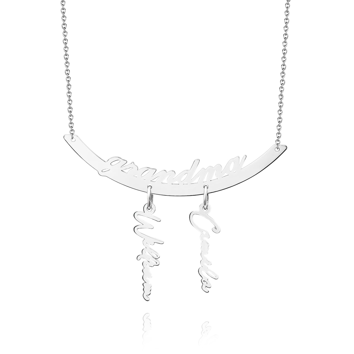 Custom Name Necklace Hanging Family Necklace with 1-7 Names Pendants Gift for Grandma Mother's Day Gifts