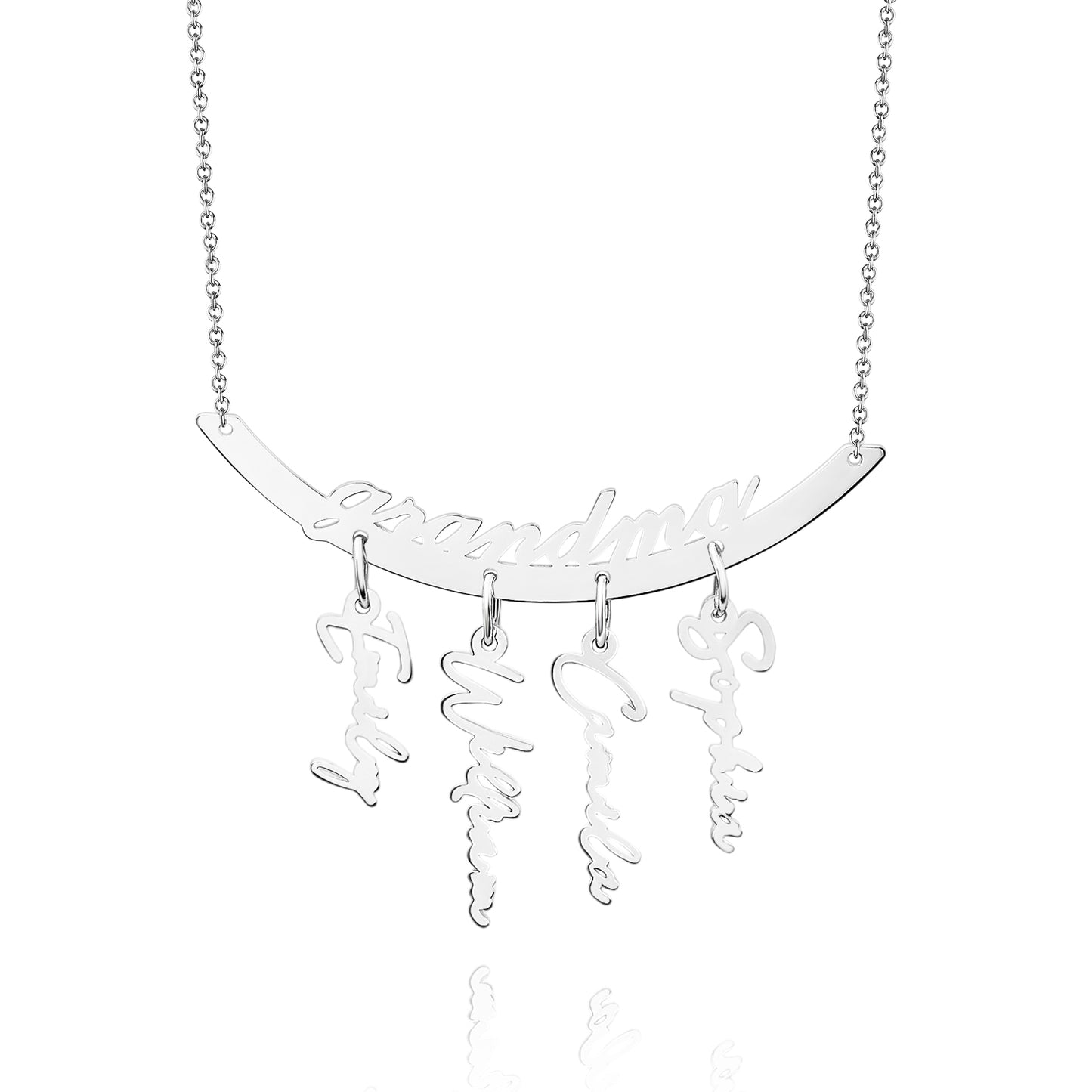 Custom Name Necklace Hanging Family Necklace with 1-7 Names Pendants Gift for Grandma Mother's Day Gifts