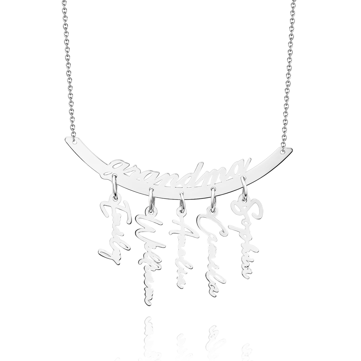 Custom Name Necklace Hanging Family Necklace with 1-7 Names Pendants Gift for Grandma Mother's Day Gifts