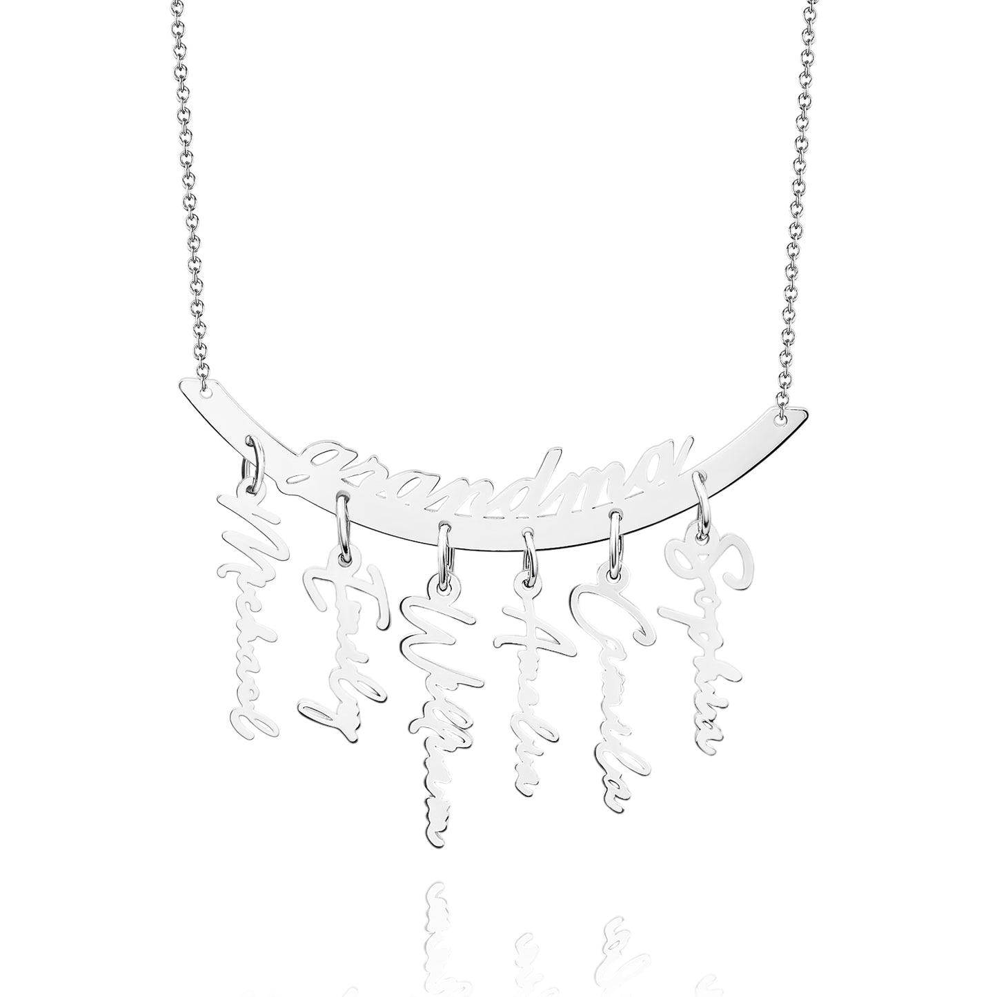 Custom Name Necklace Hanging Family Necklace with 1-7 Names Pendants Gift for Grandma Mother's Day Gifts