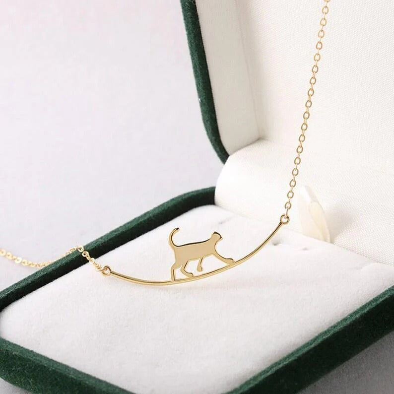 Walking Cat Necklace Gift for Her Gifts for Pet Lovers