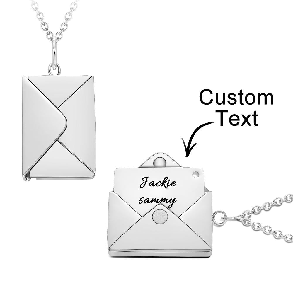 Custom Engraved Necklace Envelope Letter Secret Necklace Message Creative Gifts for Her